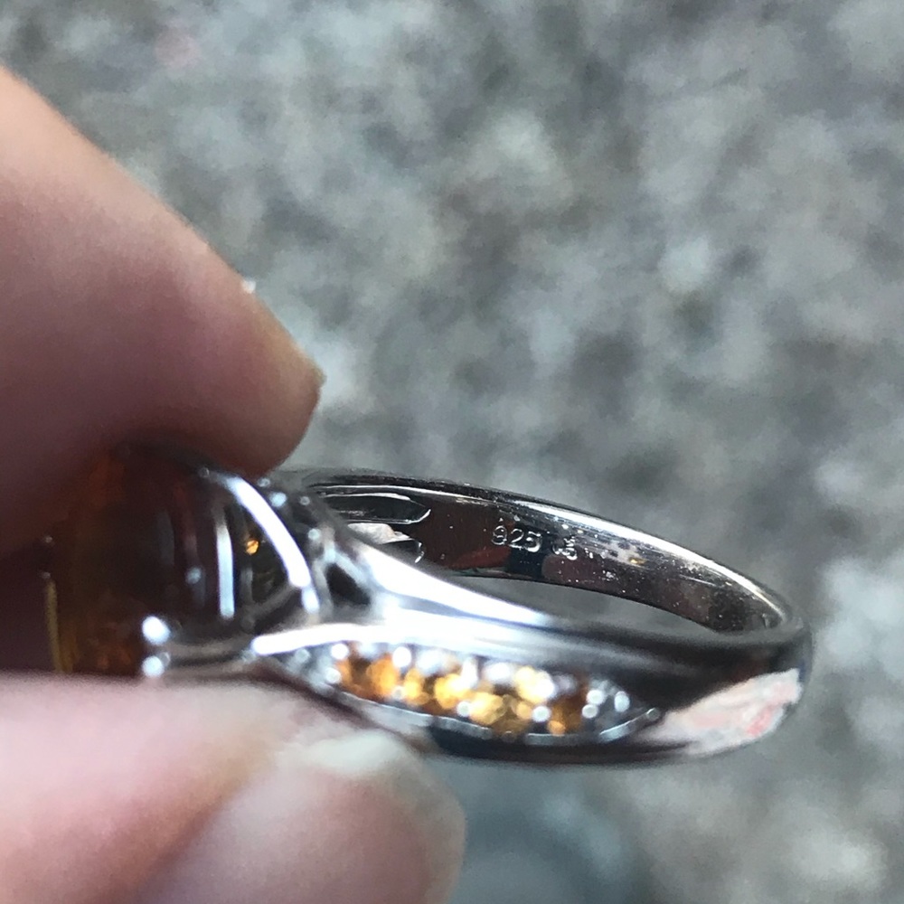 💕💕Mederia citrine and orange sapphires ring - Picture 11 of 16